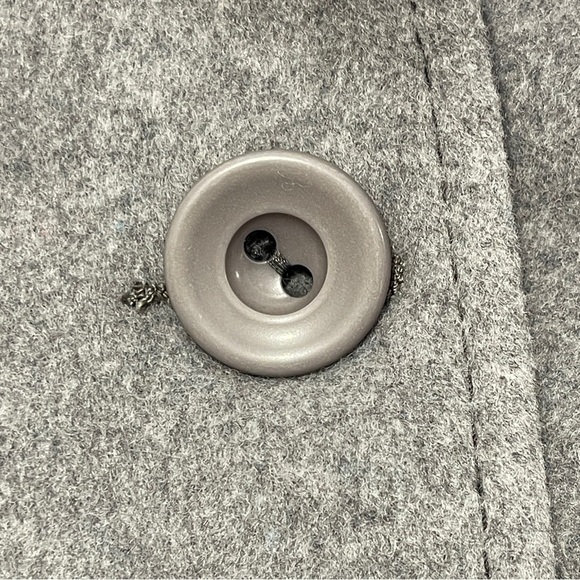 Jimmy Hourihan Women's Wool And Cashmere Cape Two Tone Grey Surpiqure Stitching - Picture 5 of 9